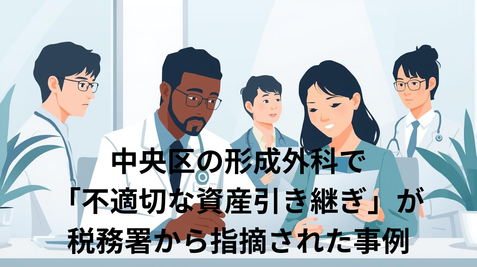 中央区の形成外科で 「不適切な資産引き継ぎ」が 税務署から指摘された事例