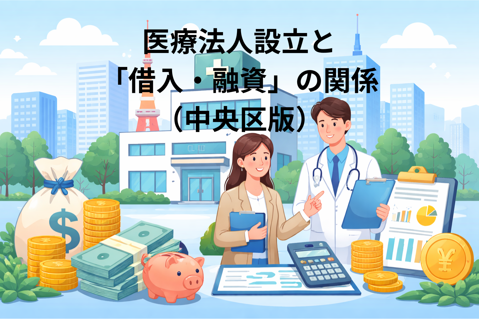 医療法人設立と「借入・融資」の関係（中央区版）